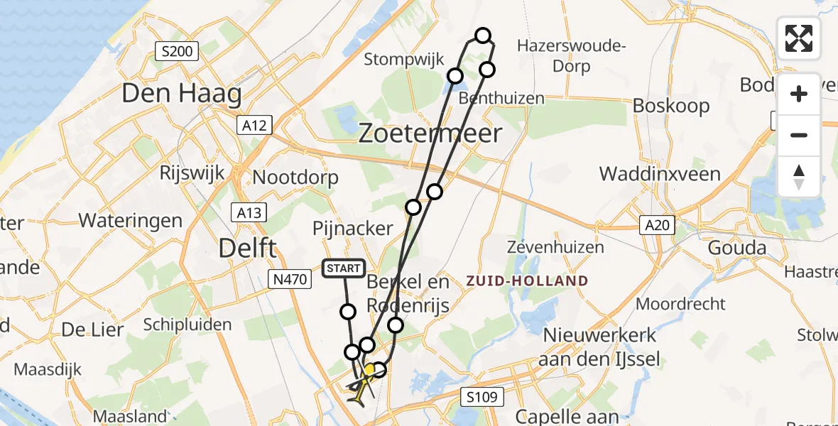 Routekaart van de vlucht: Lifeliner 2 naar Rotterdam The Hague Airport