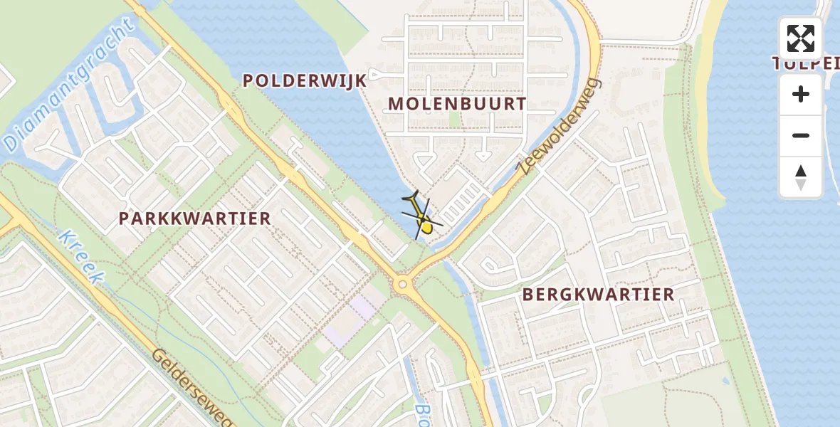 Routekaart van de vlucht: Lifeliner 1 naar Zeewolde