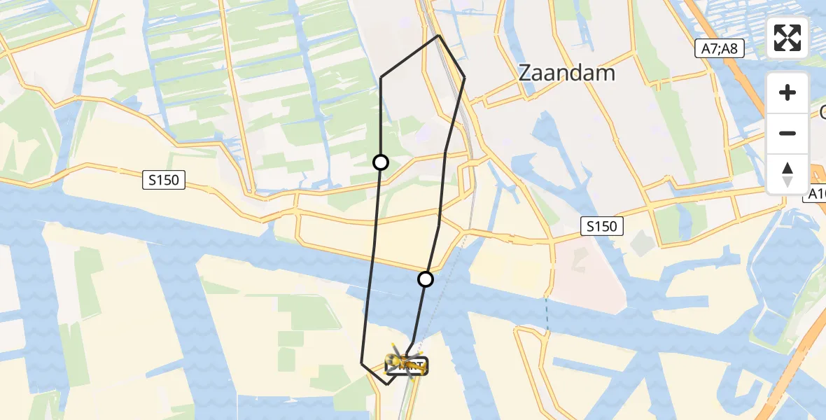 Vluchtroute Traumahelikopter Amsterdam Heliport - Amsterdam Heliport, 11 september 2023, 08:29