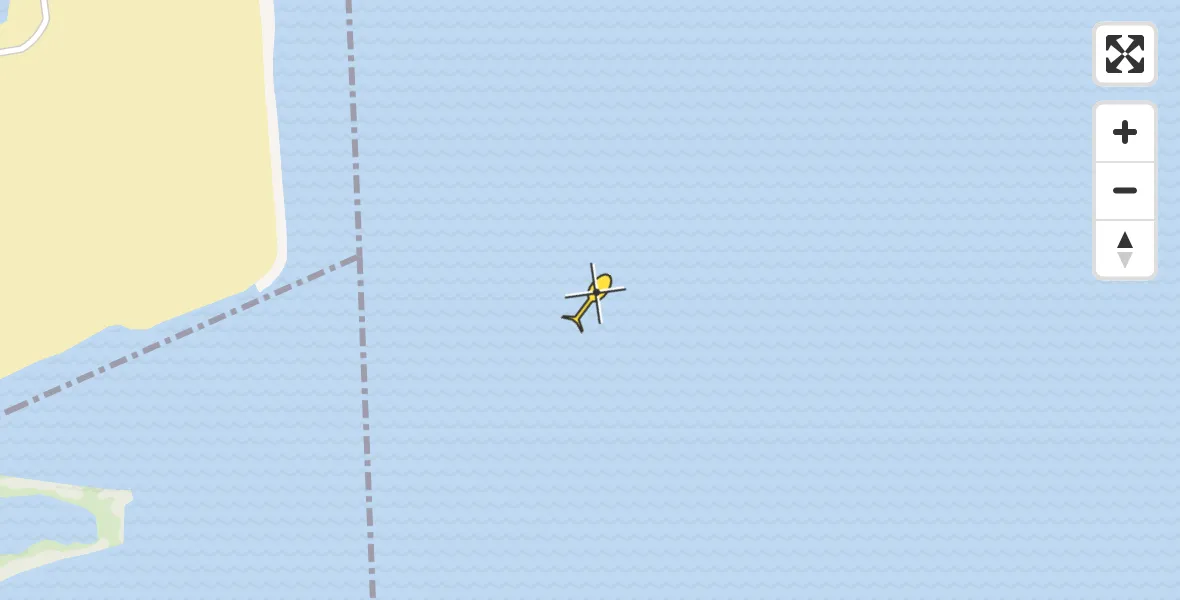 Routekaart van de vlucht: Politiehelikopter naar Muiden