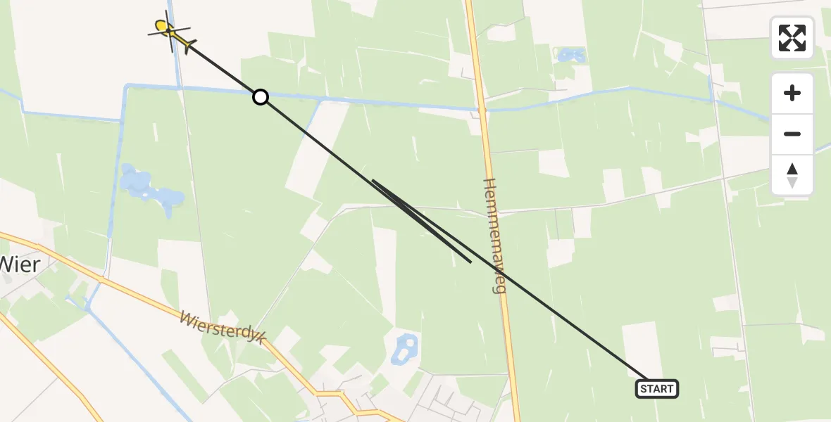 Routekaart van de vlucht: Ambulancehelikopter naar St.-Jacobiparochie