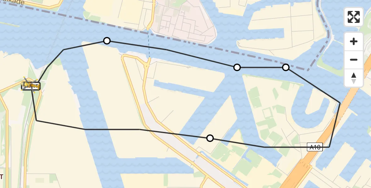 Vluchtroute Traumahelikopter Amsterdam Heliport - Amsterdam Heliport, 12 september 2023, 10:31