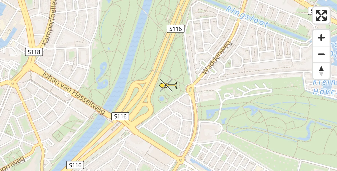 Routekaart van de vlucht: Lifeliner 1 naar Amsterdam