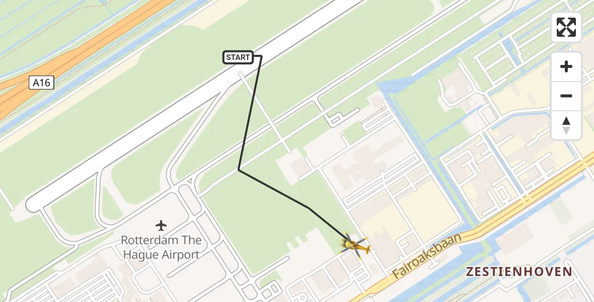 Vluchtroute Traumahelikopter Rotterdam The Hague Airport - Rotterdam The Hague Airport, 12 september 2023, 14:52
