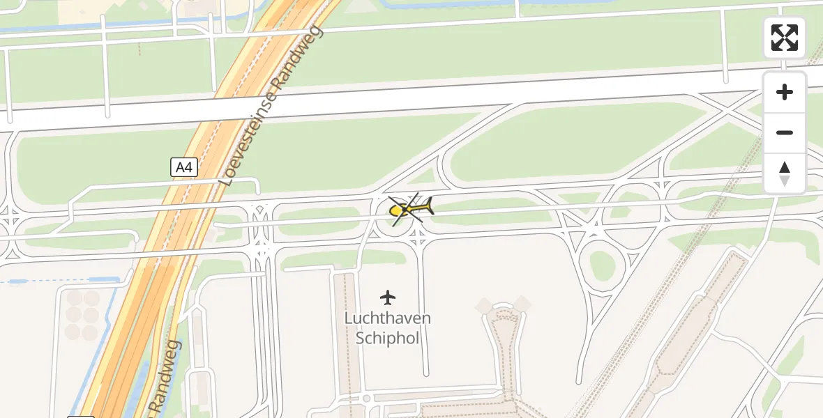 Routekaart van de vlucht: Lifeliner 1 naar Luchthaven Schiphol