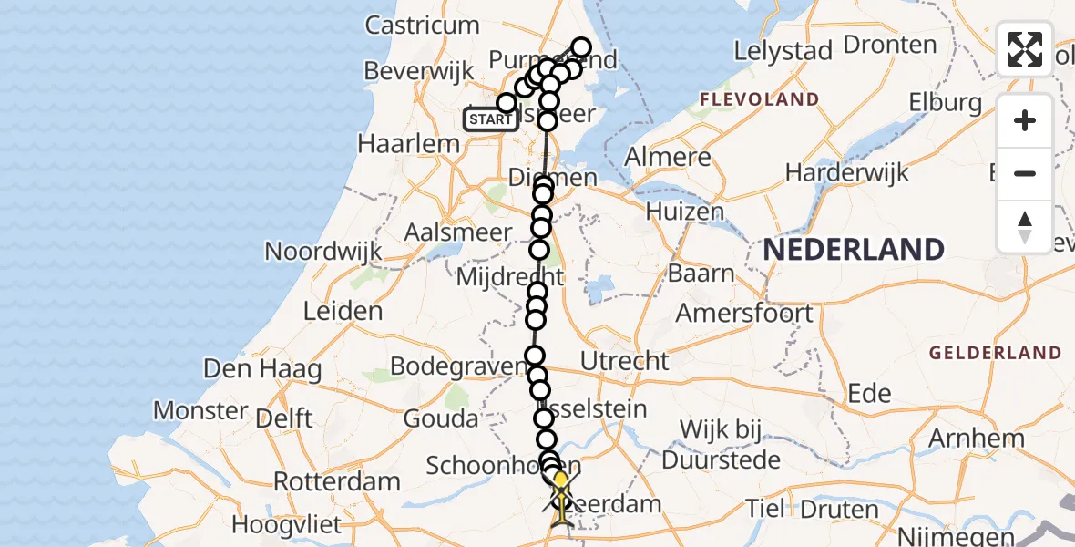 Routekaart van de vlucht: Lifeliner 1 naar Meerkerk