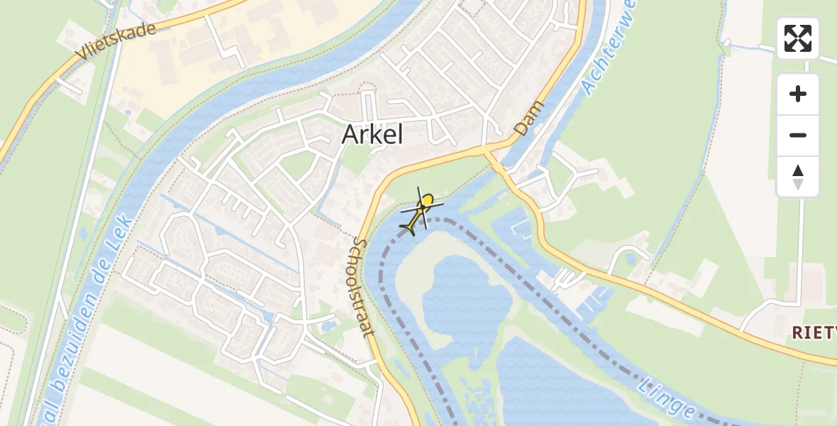 Routekaart van de vlucht: Lifeliner 2 naar Arkel
