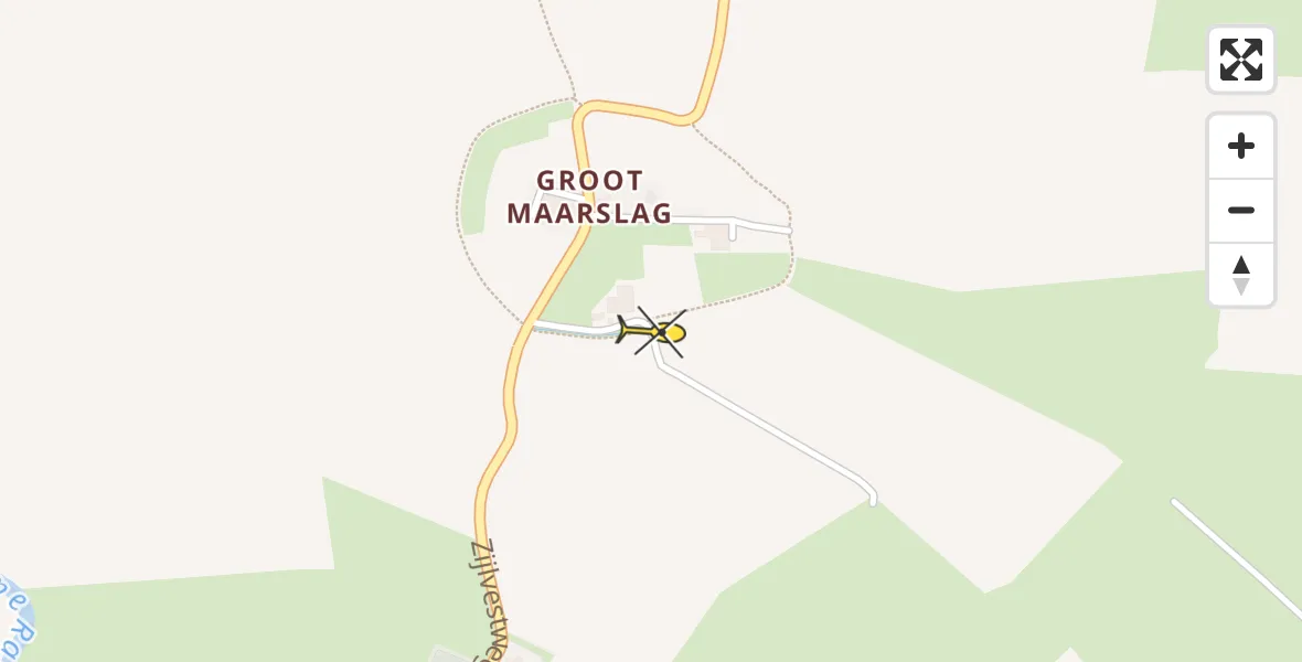 Routekaart van de vlucht: Traumahelikopter naar Mensingeweer