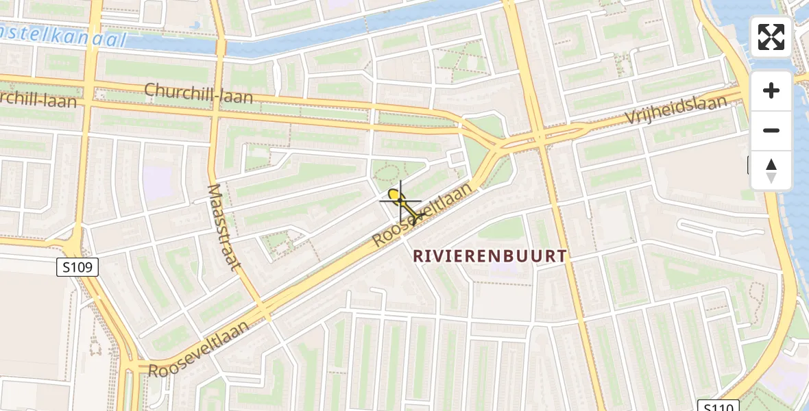 Routekaart van de vlucht: Lifeliner 1 naar Amsterdam