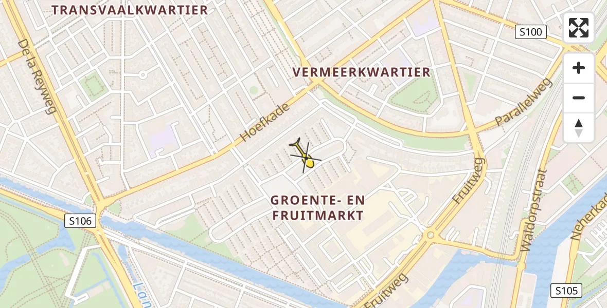 Vluchtroute Traumahelikopter van Den Haag naar Den Haag