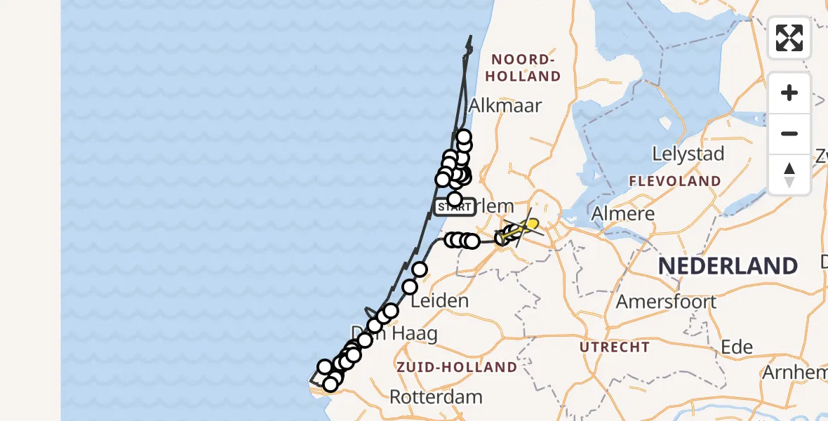 Routekaart van de vlucht: Politieheli naar Badhoevedorp