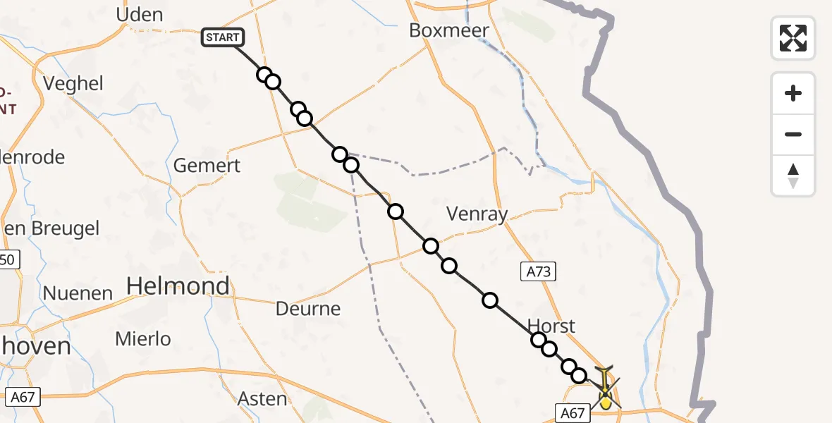 Routekaart van de vlucht: Lifeliner 3 naar Venlo
