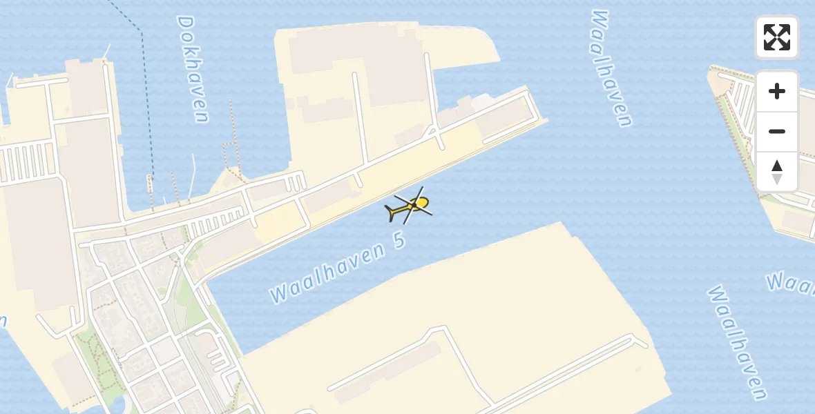 Vluchtroute Traumahelikopter van Rotterdam naar Rotterdam