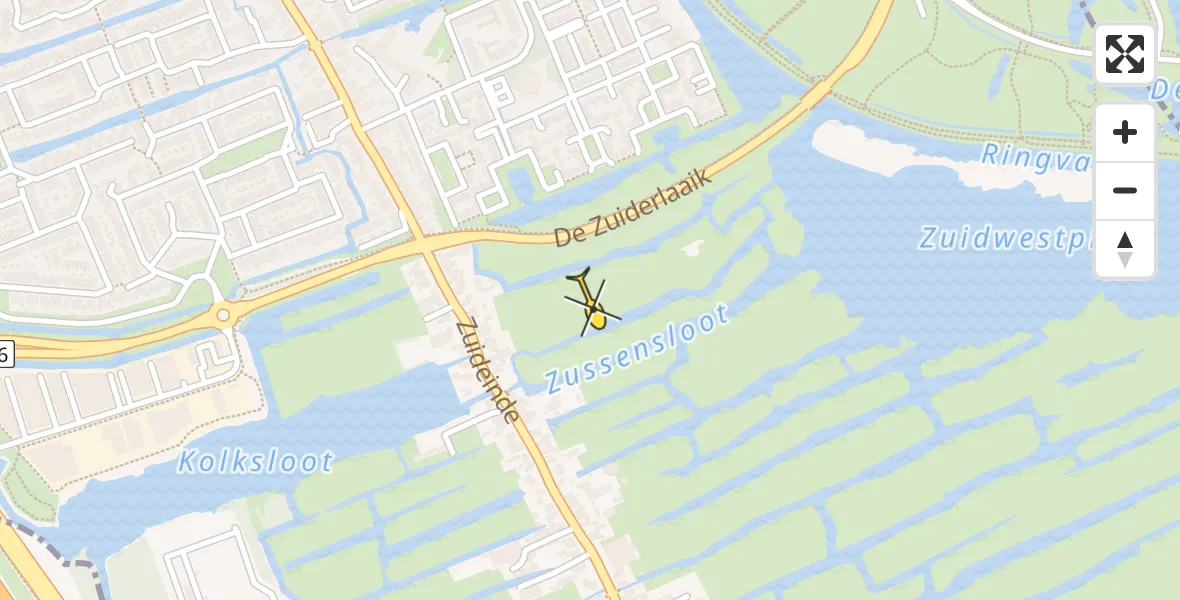 Routekaart van de vlucht: Traumahelikopter naar Oostzaan