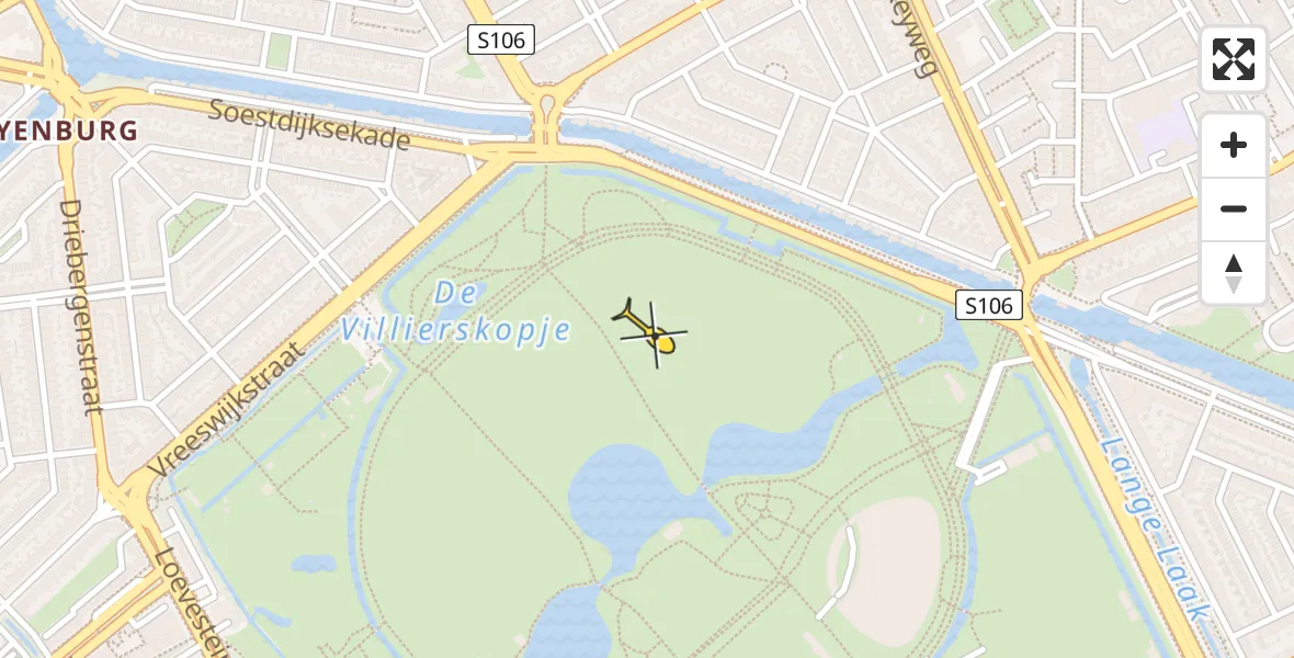 Vluchtroute Traumahelikopter van Den Haag naar Den Haag