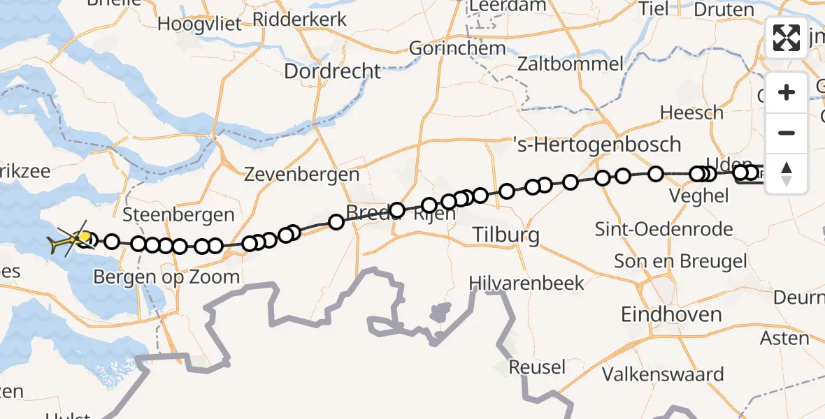 Routekaart van de vlucht: Lifeliner 3 naar Sint-Maartensdijk