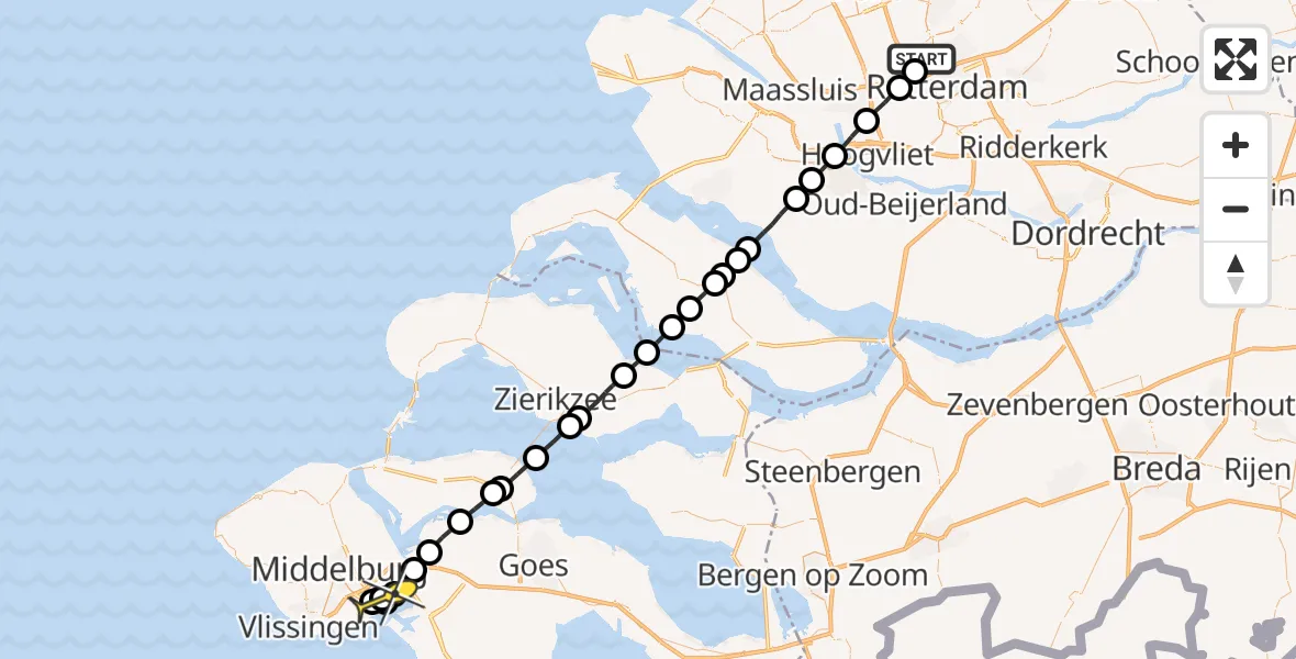 Routekaart van de vlucht: Lifeliner 2 naar Ritthem