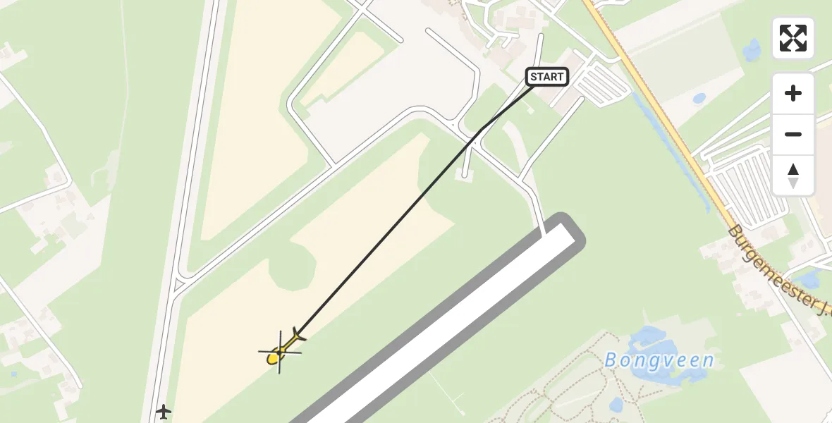 Routekaart van de vlucht: Traumahelikopter naar Groningen Airport Eelde