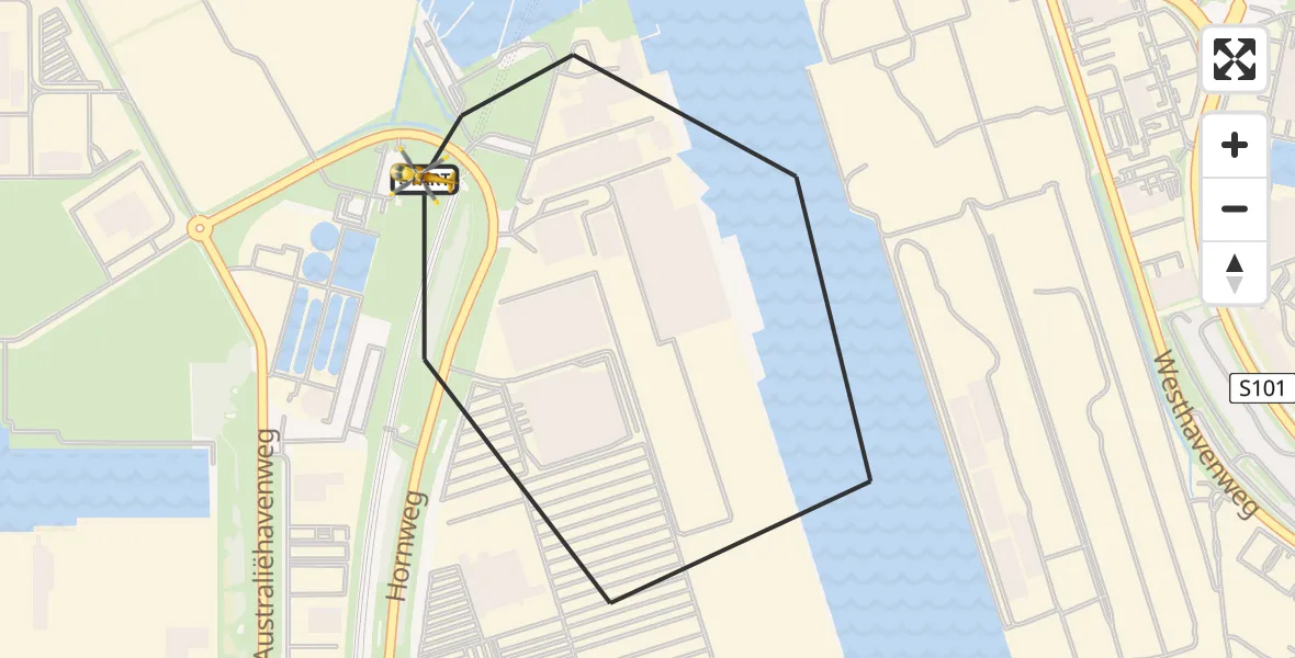 Vluchtroute Traumahelikopter Amsterdam Heliport - Amsterdam Heliport, 17 september 2023, 16:15
