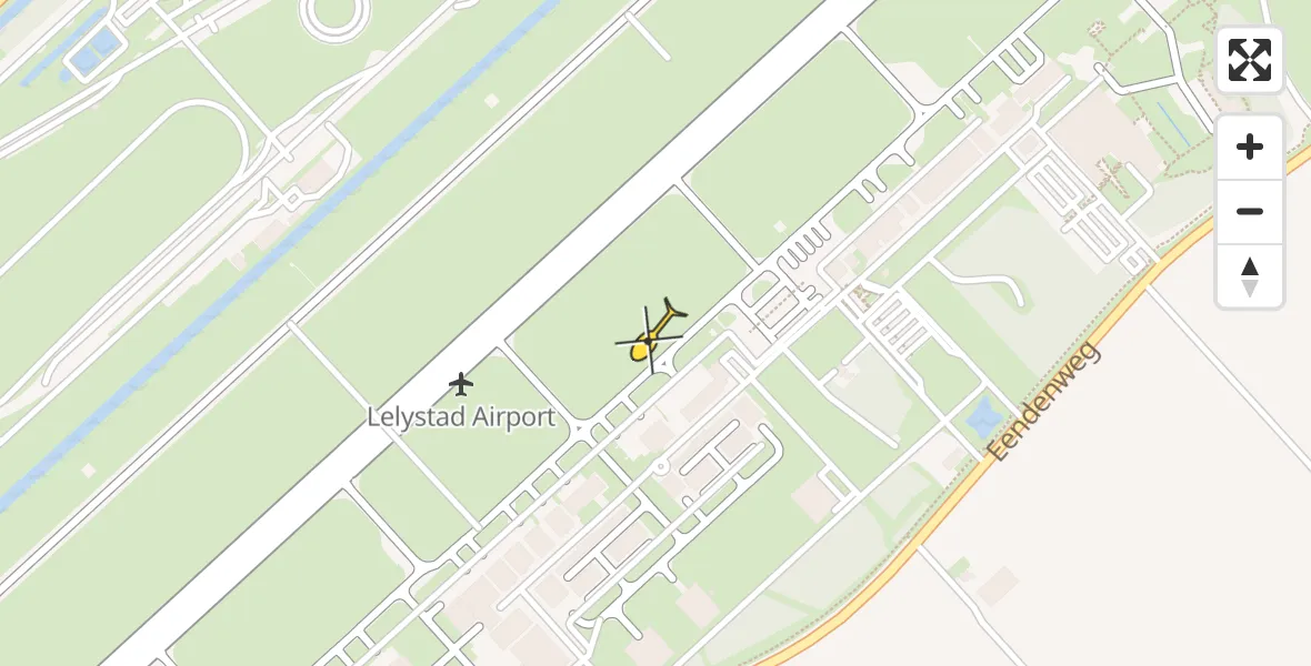 Routekaart van de vlucht: Traumahelikopter naar Lelystad Airport