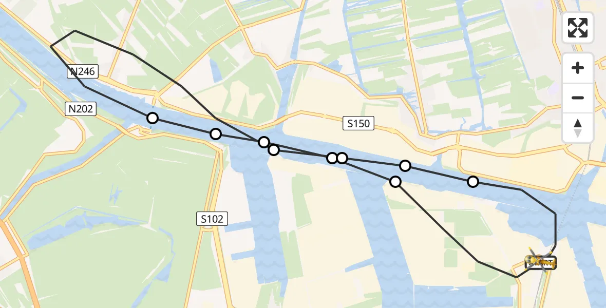 Vluchtroute Traumahelikopter Amsterdam Heliport - Amsterdam Heliport, 19 september 2023, 10:07
