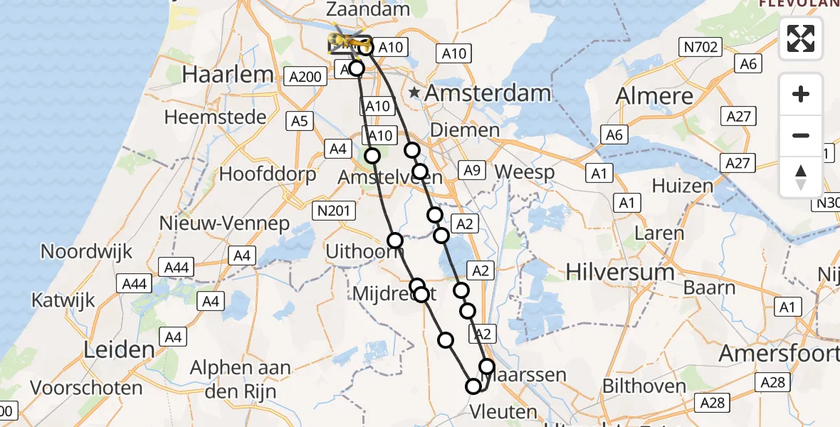 Vluchtroute Traumahelikopter Amsterdam Heliport - Amsterdam Heliport, 19 september 2023, 11:19