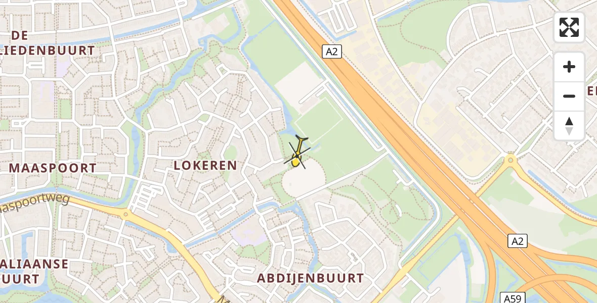 Routekaart van de vlucht: Lifeliner 3 naar 's-Hertogenbosch