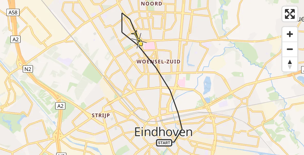 Routekaart van de vlucht: Lifeliner 2 naar Eindhoven