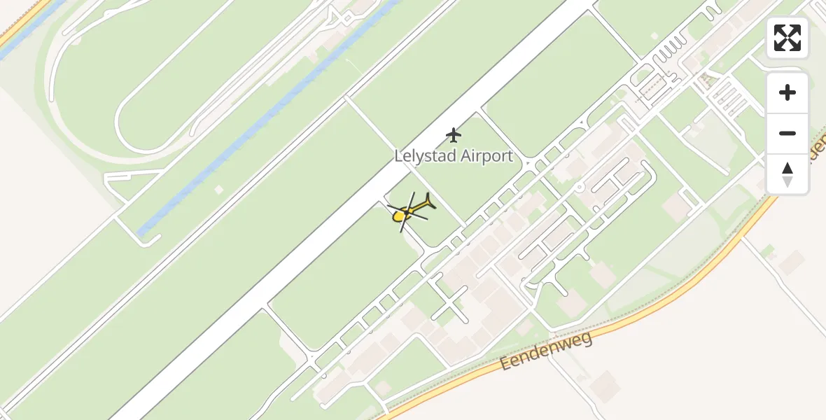 Routekaart van de vlucht: Traumahelikopter naar Lelystad Airport