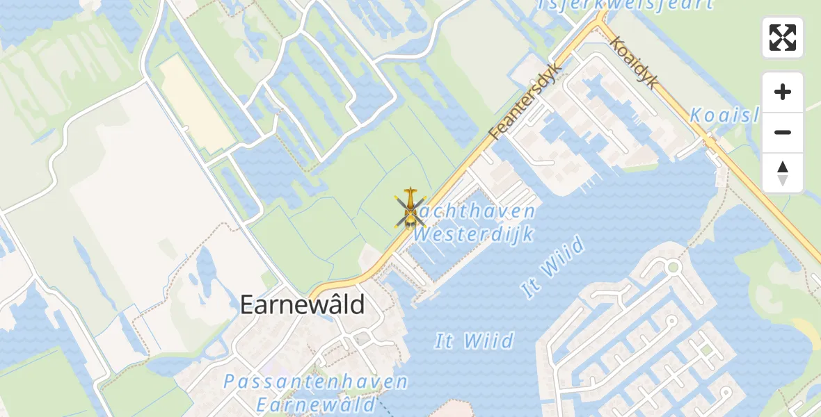 Vluchtroute Traumahelikopter Earnewâld - Earnewâld, 21 september 2023, 02:23