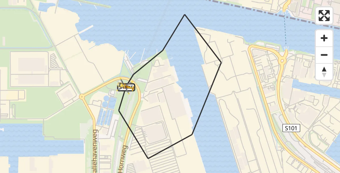 Vluchtroute Traumahelikopter Amsterdam Heliport - Amsterdam Heliport, 21 september 2023, 10:00
