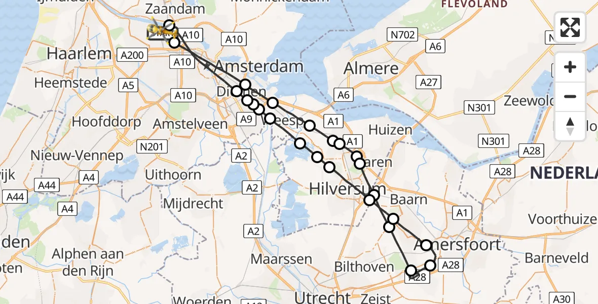 Vluchtroute Traumahelikopter Amsterdam Heliport - Amsterdam Heliport, 21 september 2023, 15:54