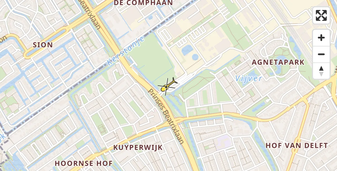 Routekaart van de vlucht: Lifeliner 2 naar Delft