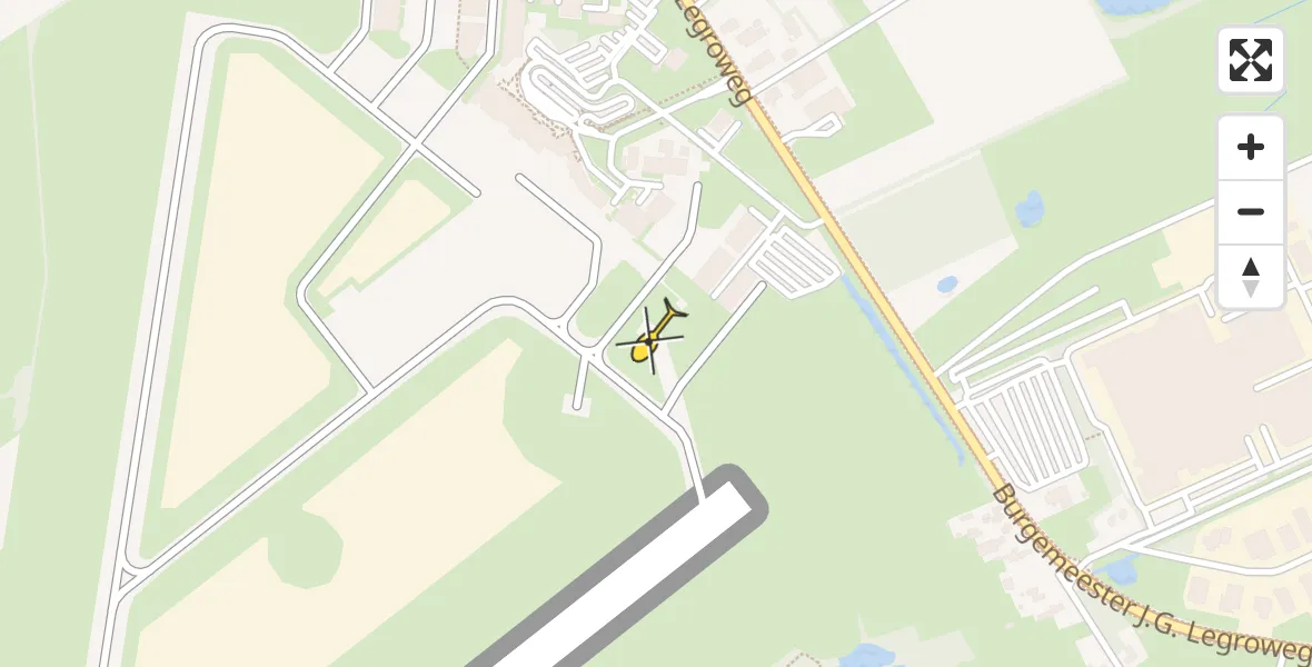 Routekaart van de vlucht: Traumahelikopter naar Groningen Airport Eelde