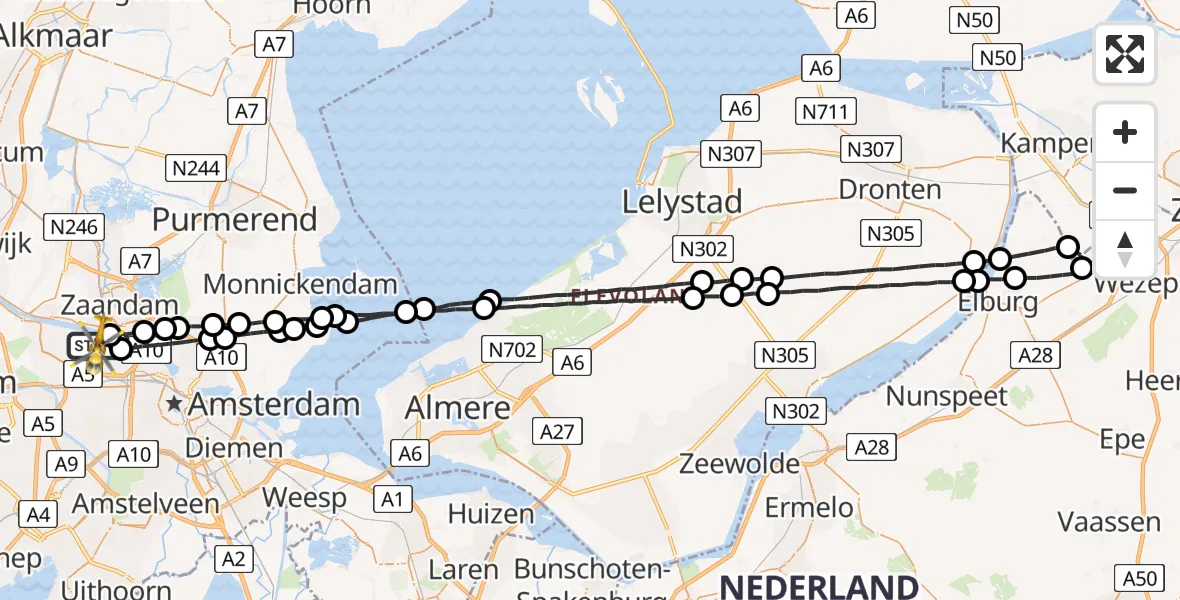 Vluchtroute Traumahelikopter Amsterdam Heliport - Amsterdam Heliport, 22 september 2023, 17:23