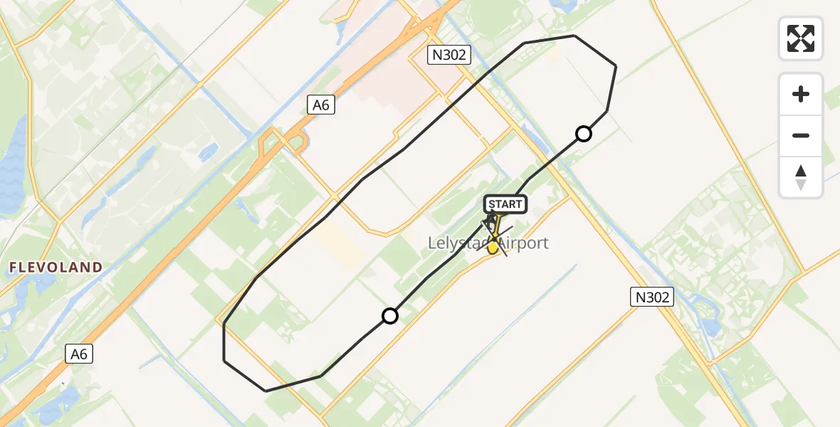 Routekaart van de vlucht: Traumaheli naar Lelystad Airport