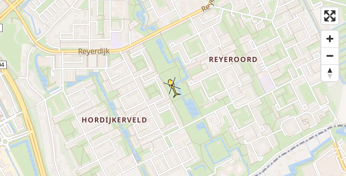 Routekaart van de vlucht: Lifeliner 1 naar Rotterdam