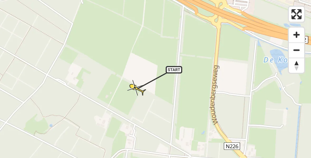 Routekaart van de vlucht: Traumahelikopter naar Maarsbergen