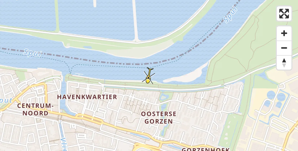 Routekaart van de vlucht: Lifeliner 2 naar Oud-Beijerland