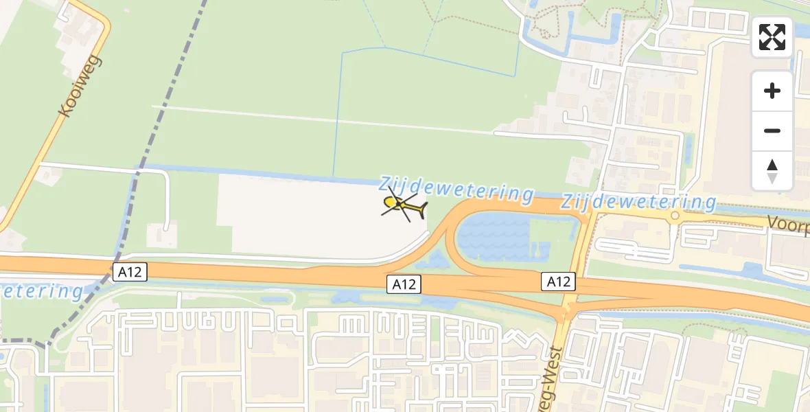 Routekaart van de vlucht: Traumahelikopter naar Veenendaal