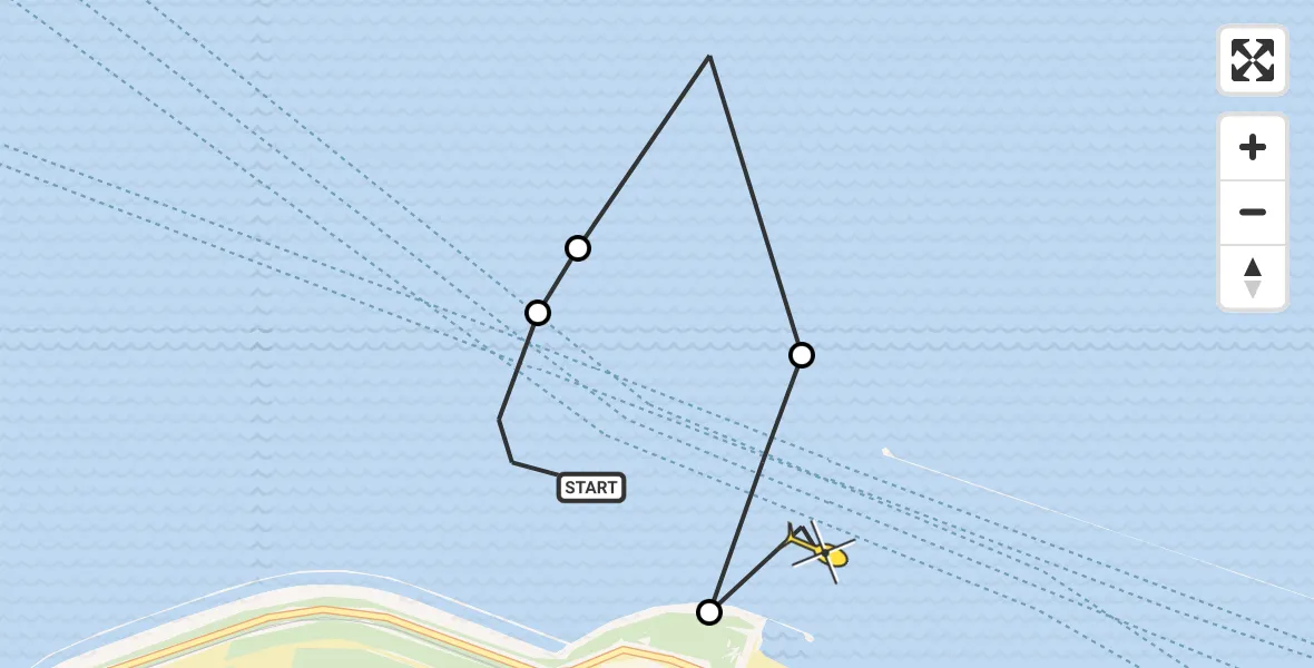 Routekaart van de vlucht: Politieheli naar Maasvlakte