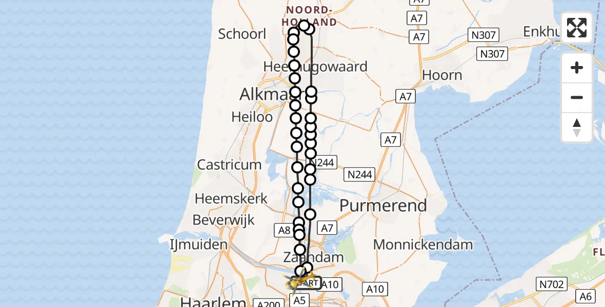 Vluchtroute Traumahelikopter Amsterdam Heliport - Amsterdam Heliport, 24 september 2023, 15:22