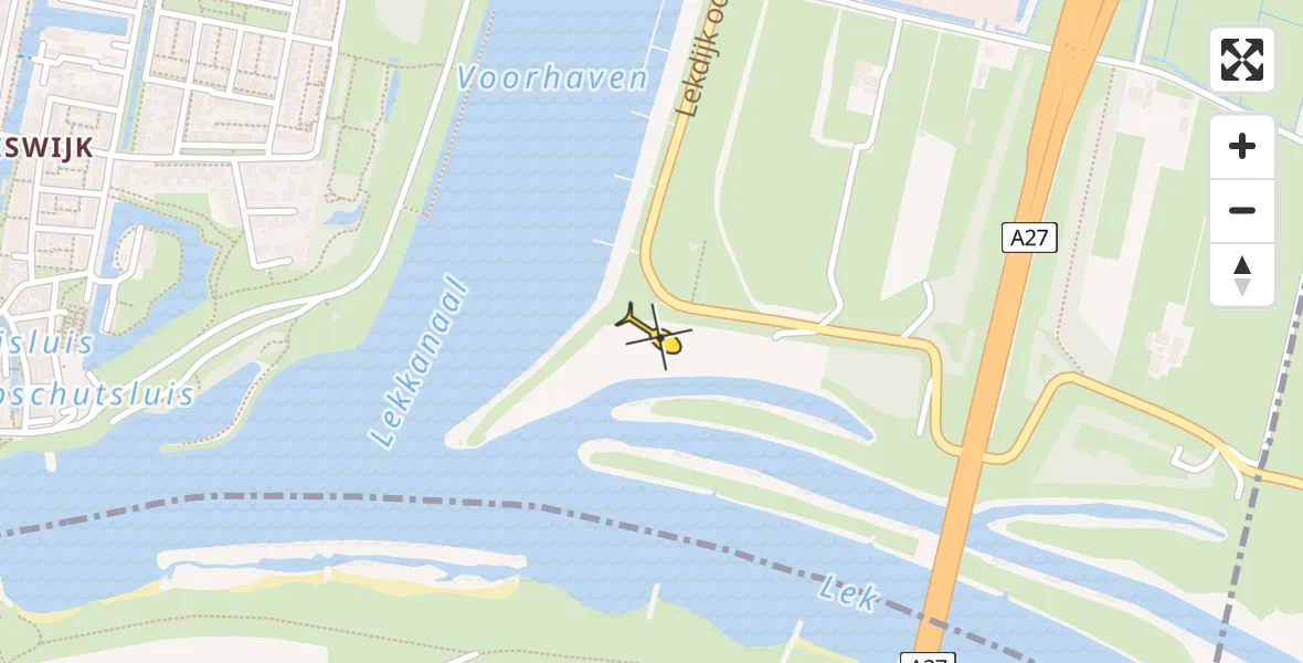 Routekaart van de vlucht: Lifeliner 1 naar Nieuwegein