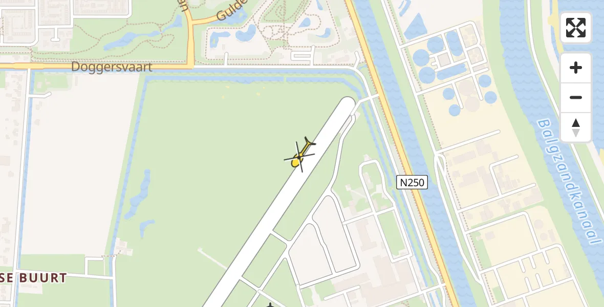 Vluchtroute Politiehelikopter van Vliegveld De Kooy naar Vliegveld De Kooy