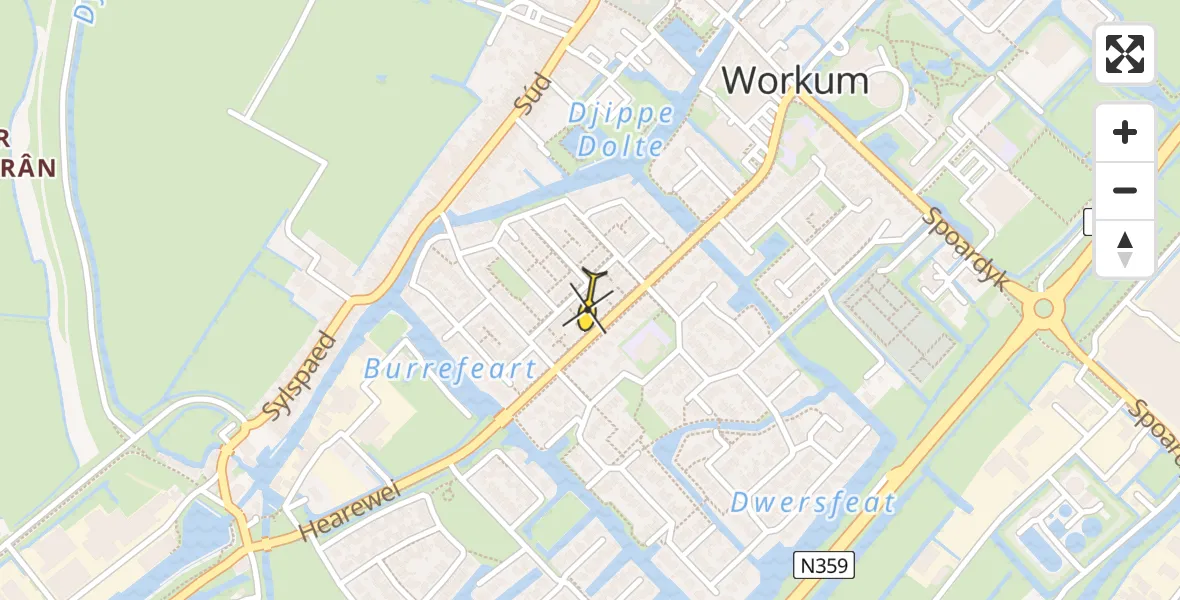Routekaart van de vlucht: Lifeliner 4 naar Workum