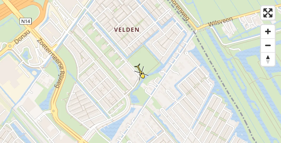 Routekaart van de vlucht: Lifeliner 2 naar Den Haag