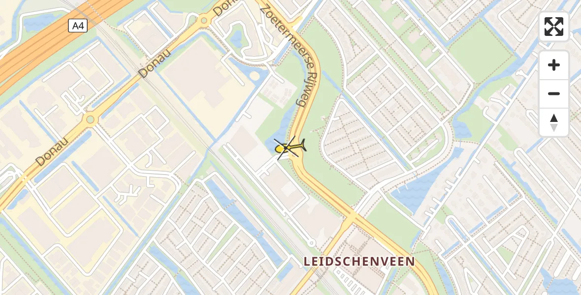 Vluchtroute Traumahelikopter van Den Haag naar Den Haag