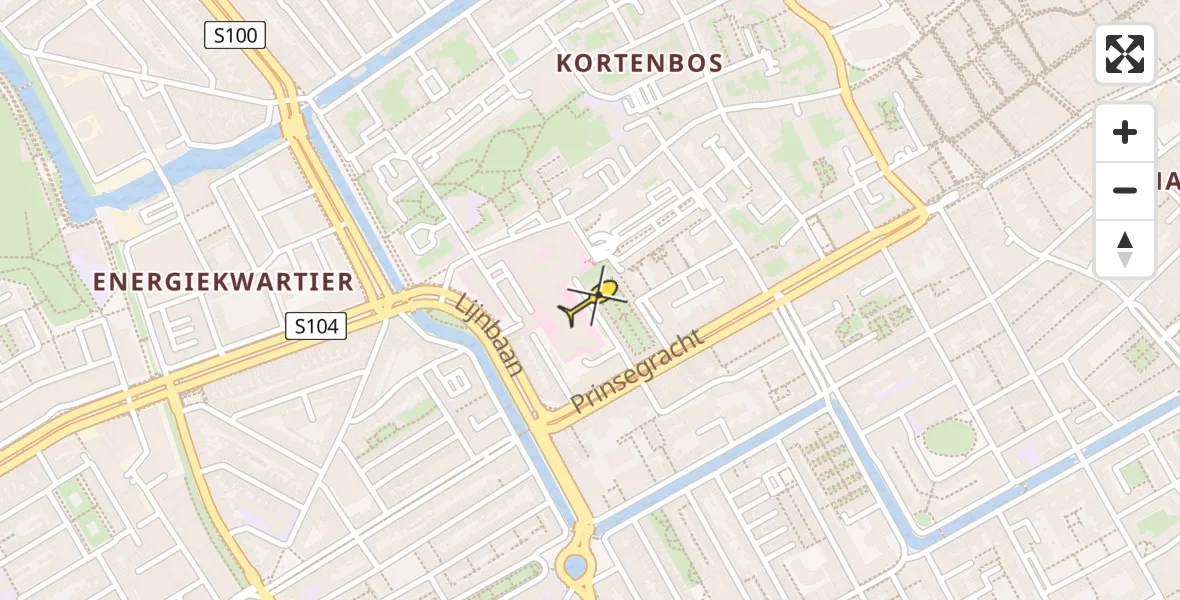 Vluchtroute Traumahelikopter van Den Haag naar Den Haag