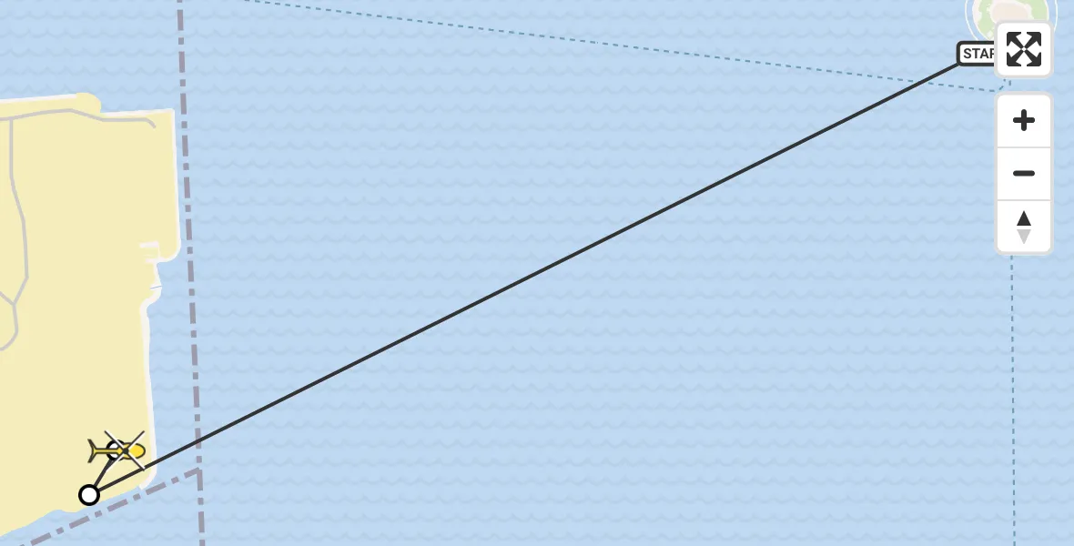 Routekaart van de vlucht: Politiehelikopter naar Amsterdam