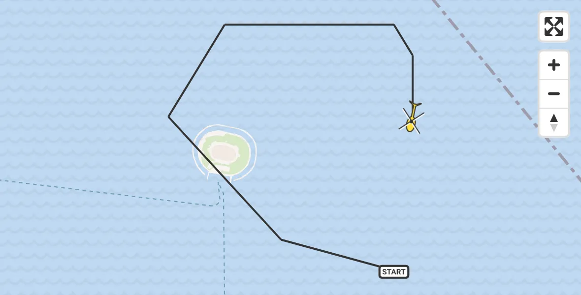 Routekaart van de vlucht: Politiehelikopter naar Muiden